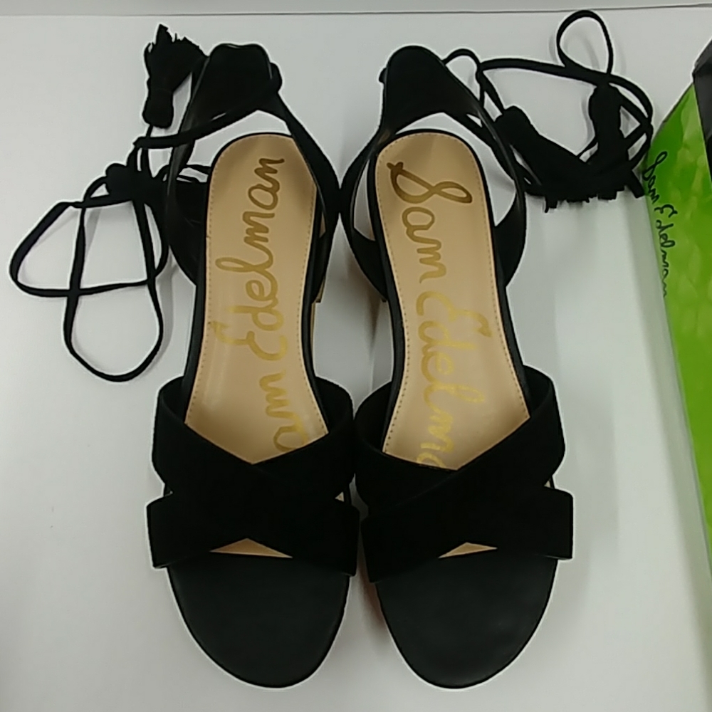 Sam Edelman Jenna Black Kid Suede Leather Size 8 M